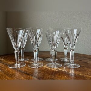 Waterford Sheila Pattern Sherry Crystal Glasses Set of 8